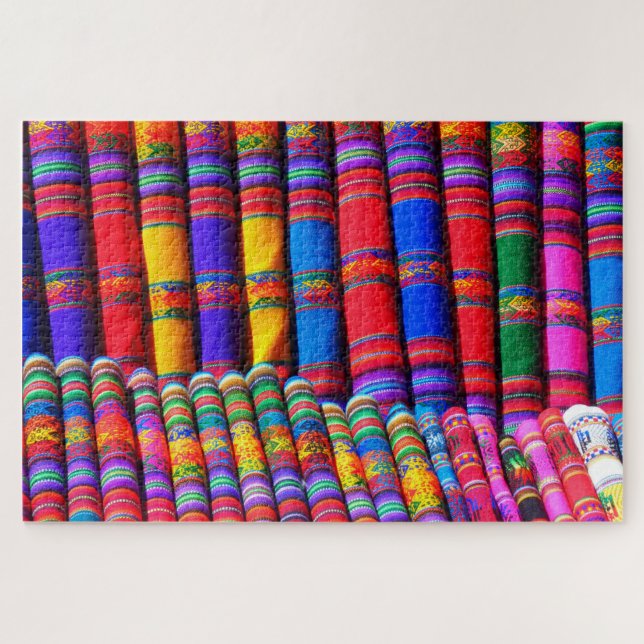 Colourful Fabric from Guatemala Jigsaw Puzzle (Horizontal)