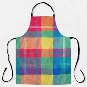 colourful fabric plaid texture. Cloth background Apron