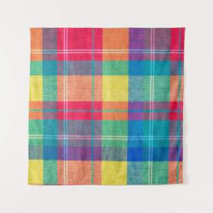 colourful fabric plaid texture. Cloth background Tapestry