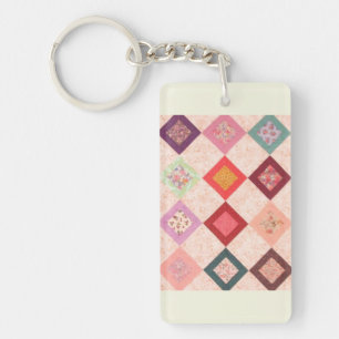 Colourful Fabrics Pattern Key Ring