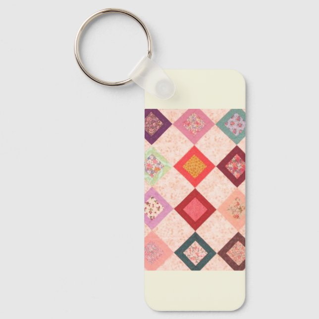 Colourful Fabrics Pattern Key Ring (Front)