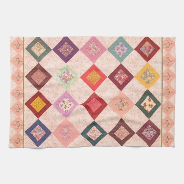 Colourful Fabrics Pattern Tea Towel (Horizontal)