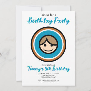 Colourful face graphic party invitation