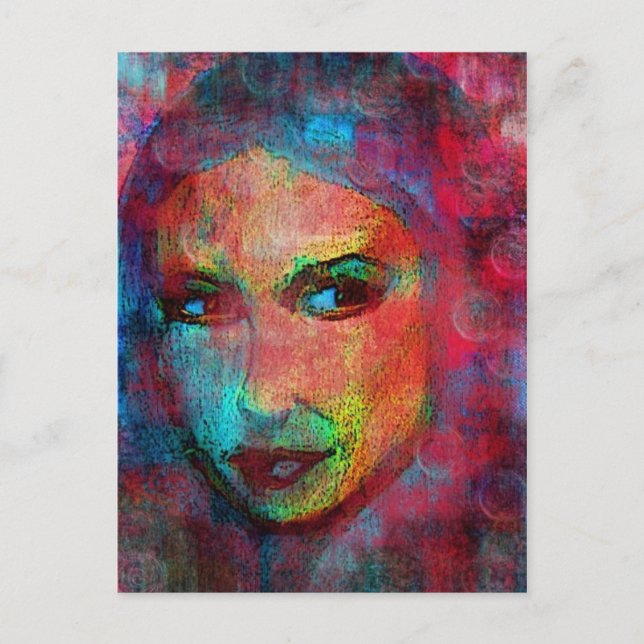 Colourful Face Postcard (Front)