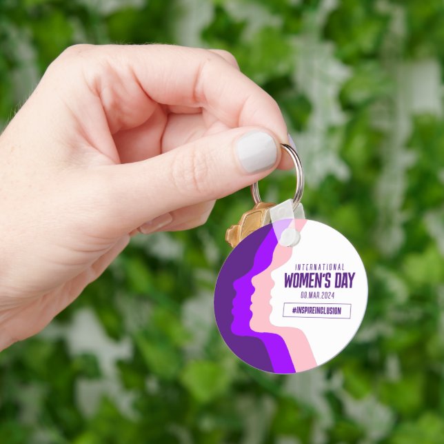 Colourful Faces International Women's Day March 8 Key Ring (Hand)