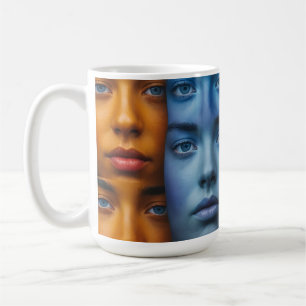Colourful Faces Pattern Coffee Mug