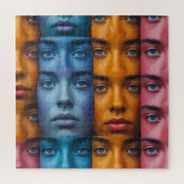 Colourful Faces Pattern Jigsaw Puzzle (Vertical)