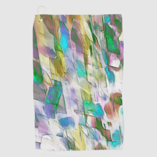 Colourful faded, opaque versus satiny fight golf towel
