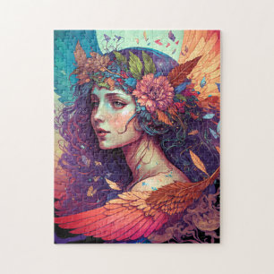Colourful Fairy Angel Wings Fantasy Art Jigsaw Puzzle