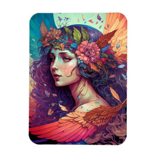 Colourful Fairy Angel Wings Fantasy Art Magnet