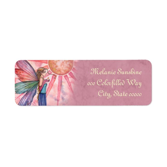 Colourful Fairy Art Return Address Labels (Front)