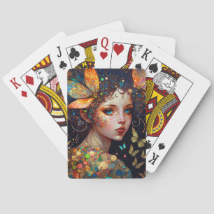Colourful Fairy Butterflies Fantasy Art Playing Cards