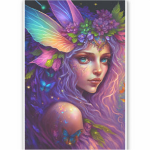 Colourful Fairy Fantasy Art Sticker