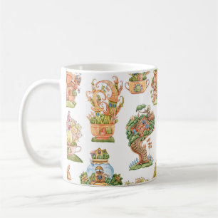 Colourful Fairy Tale Houses Pattern Coffee Mug