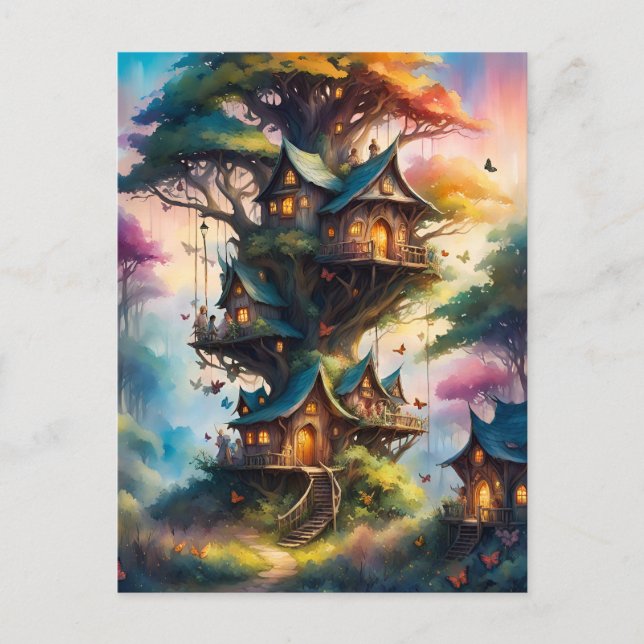 Colourful fairy village, Postcrossing Postcard (Front)