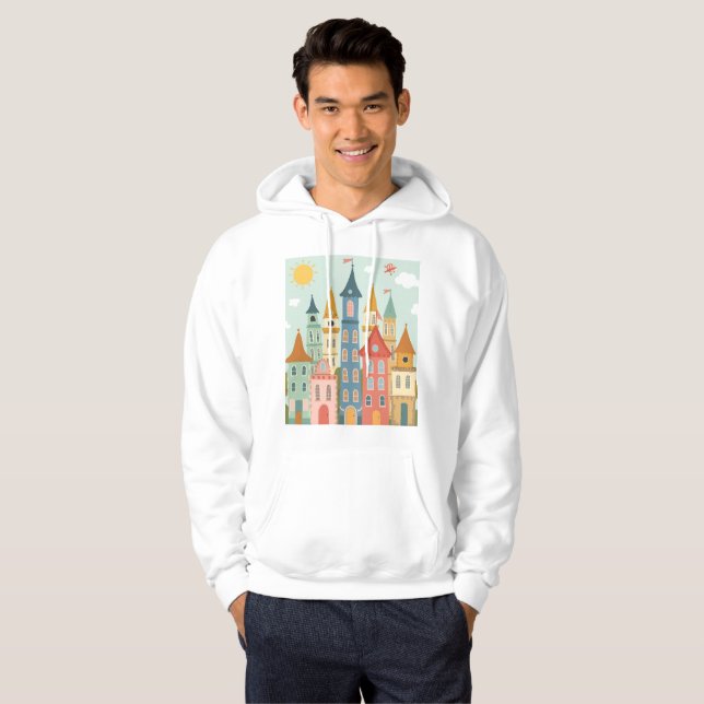 Colourful Fairytale City Hoodie (Front Full)