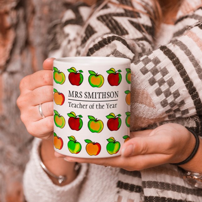  Colourful Fall Apple Pattern Cute Gift For Teache Coffee Mug (Creator Uploaded)