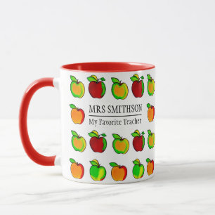 Colourful Fall Apple Pattern Cute Gift For Teache Mug