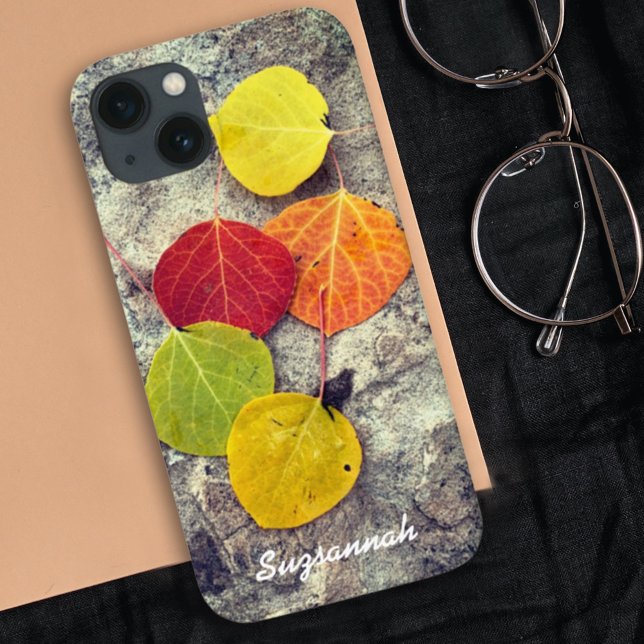Colourful Fall Aspen Leaves Photo Personalised Case-Mate iPhone Case (Creator Uploaded)