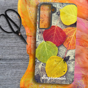 Colourful Fall Aspen Leaves Photo Personalised  Samsung Galaxy Case