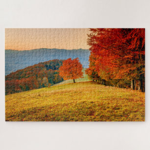 Colourful Fall Autumn Tree Landscape Jigsaw Puzzle