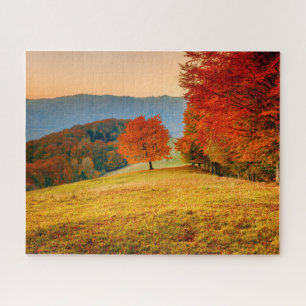 Colourful Fall Autumn Tree Landscape Jigsaw Puzzle