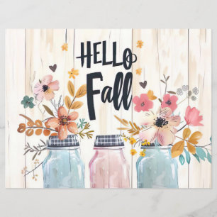 colourful fall flower pattern scrapbook paper