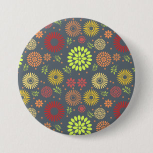 Colourful Fall Flowers in Warm Shades 7.5 Cm Round Badge