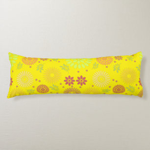 Colourful Fall Flowers in Warm Shades Body Cushion