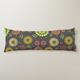 Colourful Fall Flowers in Warm Shades Body Cushion