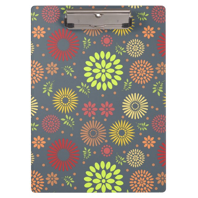 Colourful Fall Flowers in Warm Shades Clipboard (Front)
