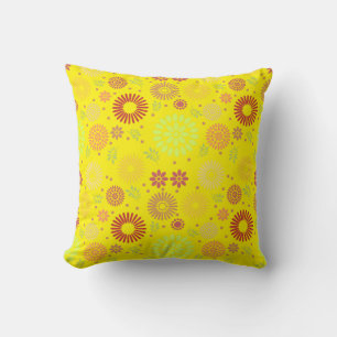 Colourful Fall Flowers in Warm Shades Cushion