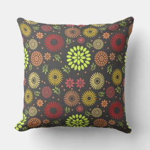 Colourful Fall Flowers in Warm Shades Cushion