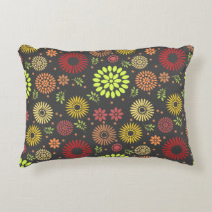 Colourful Fall Flowers in Warm Shades Decorative Cushion