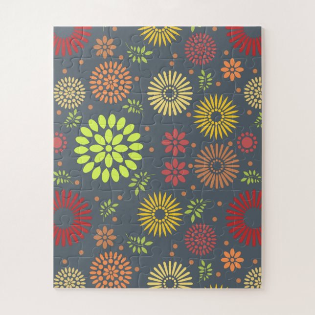 Colourful Fall Flowers in Warm Shades Jigsaw Puzzle (Vertical)