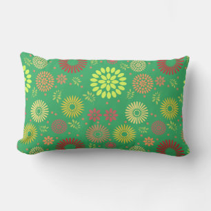 Colourful Fall Flowers in Warm Shades Lumbar Cushion