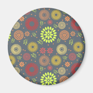Colourful Fall Flowers in Warm Shades Magnet