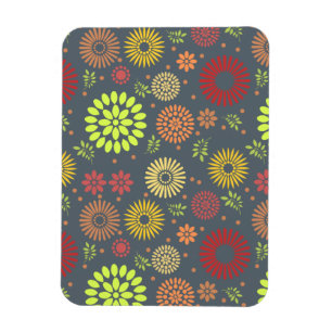 Colourful Fall Flowers in Warm Shades Magnet