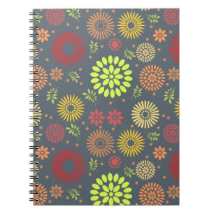 Colourful Fall Flowers in Warm Shades Notebook
