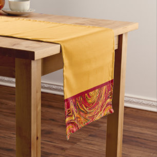 Colourful Fall Foliage Abstract Short Table Runner