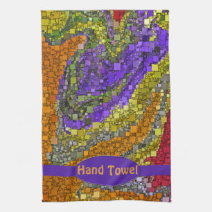 Colourful Fall Geometric Abstract Art Custom Tea Towel