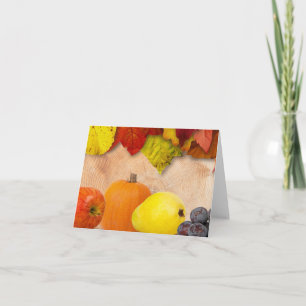 Colourful Fall Leaves and Fresh Fruits Note Card