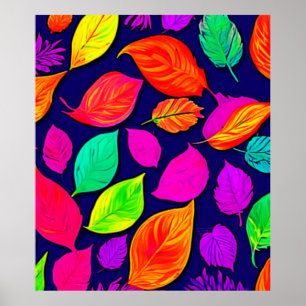 Colourful fall leaves Artwork Poster
