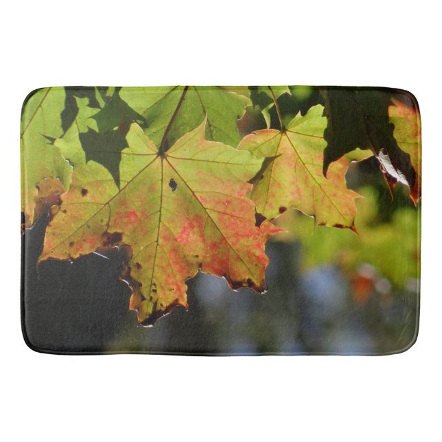 Colourful fall leaves bath mat (Front)
