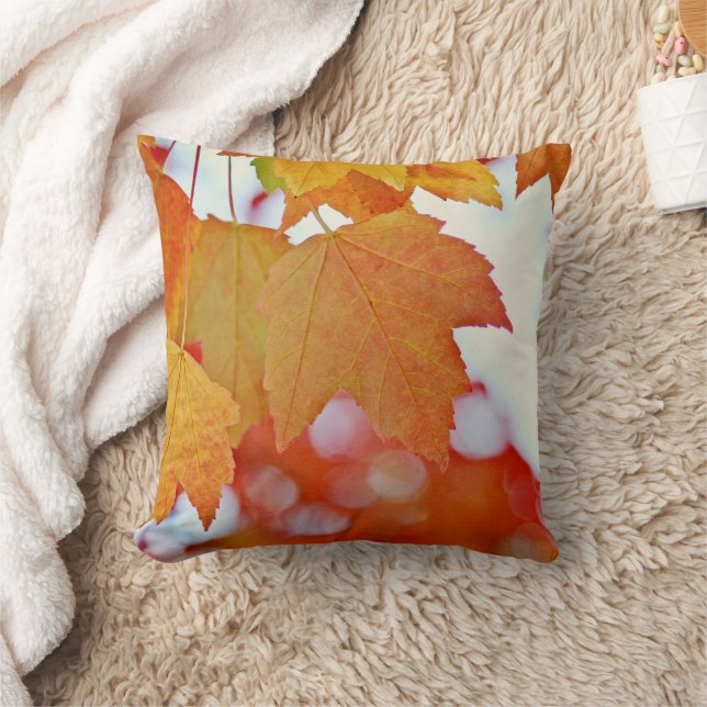 Colourful Fall Leaves Cushion (Blanket)