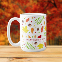 Colourful fall leaves custom name