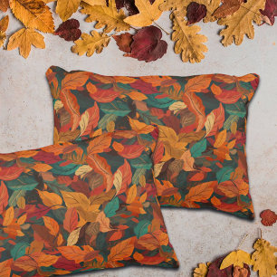 Colourful Fall Leaves Decorative Cushion