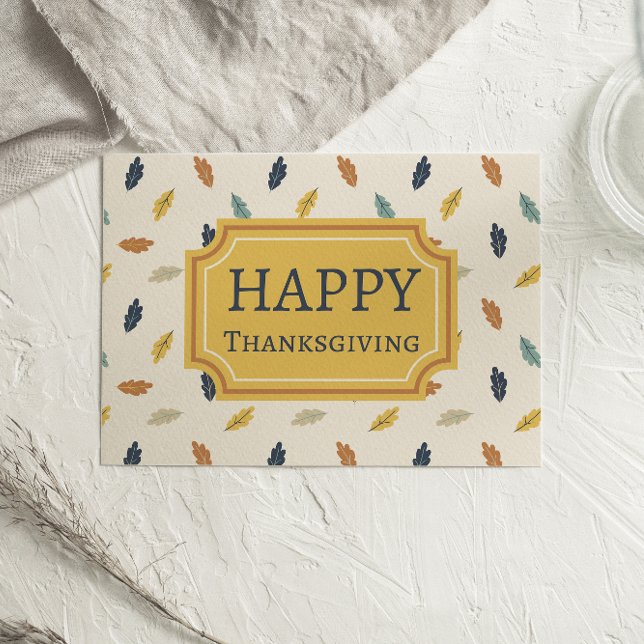 Colourful Fall Leaves Happy Thanksgiving card (Creator Uploaded)