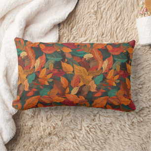Colourful Fall Leaves Lumbar Cushion