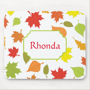 Colourful Fall Leaves Mouse Pad